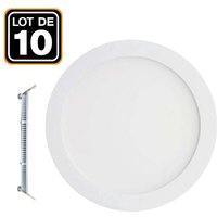Europalamp - 10 LED-Einbaustrahler 12W Rund Extra-Flach Kaltweiß 6000K von EUROPALAMP