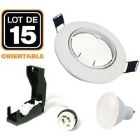 Europalamp - 15 Spots led 5W Encastrable et orientable complet Blanc avec Ampoule GU10 Blanc froid von EUROPALAMP