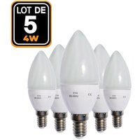 5 LED-Glühbirnen mit Flamme E14 4W 6000K Hohe Helligkeit von EUROPALAMP