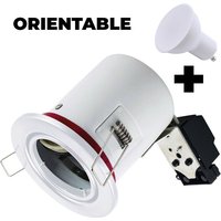 Europalamp - Spot bbc Orientable RT2012 IP20 Weiß + Glühlampe GU10 5W Warmweiß + Fassung von EUROPALAMP