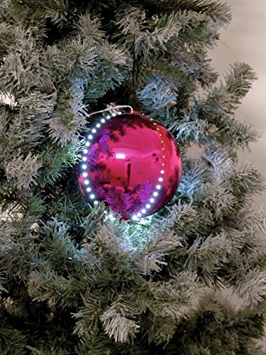 EUROPALMS LED Snowball 8cm, rosa 5x | Hochwertige Kunststoffkugeln von Europalms