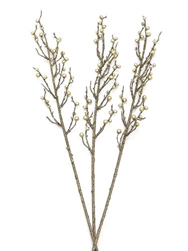 EUROPALMS Beerenzweig Glitzer Gold 85cm 3X | Gold glitzernder Perlenzweig EUROPALMS Beerenzweig Glitzer Gold 85cm 3X | Gold glitzernder Perlenzweig von EUROPALMS
