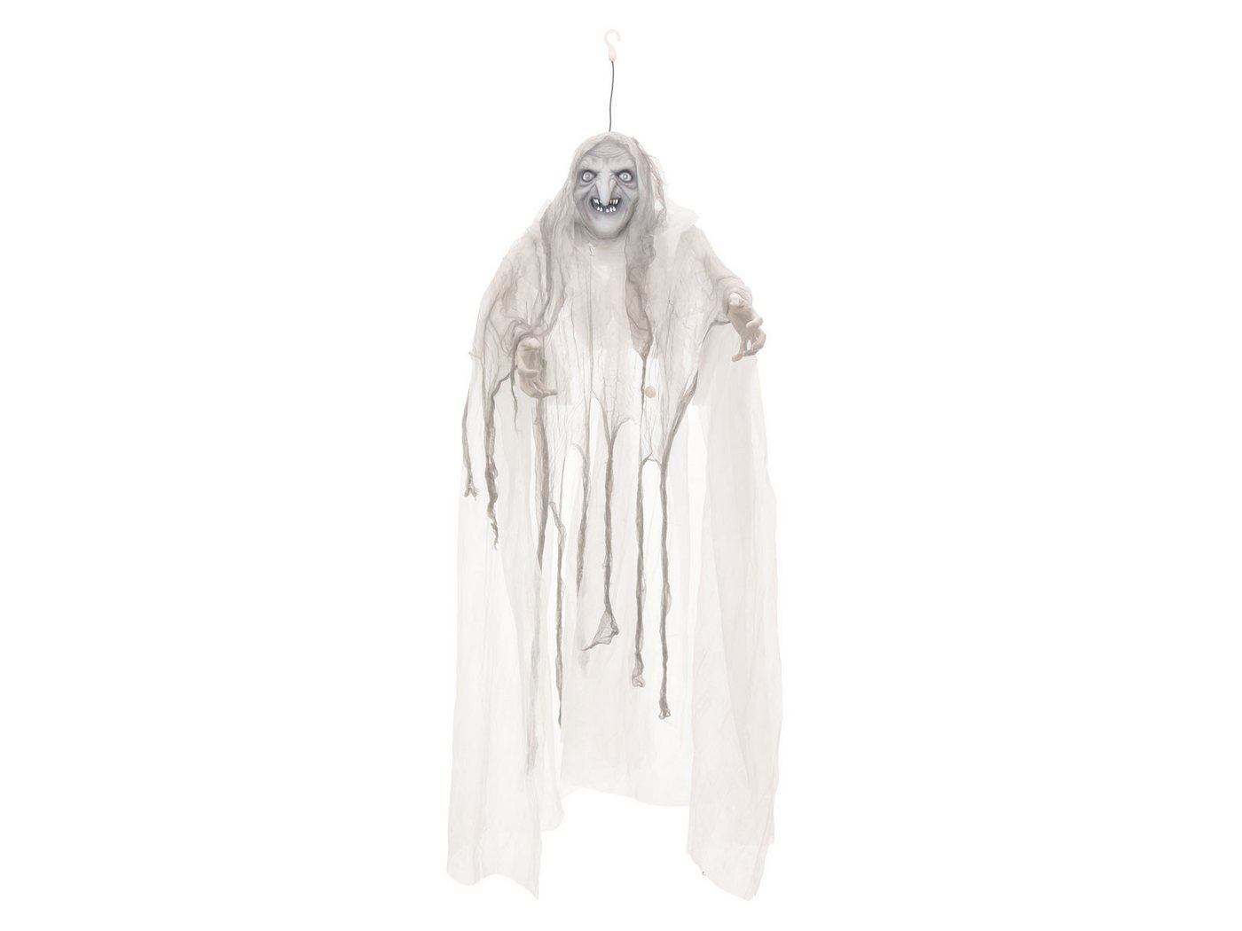 EUROPALMS Dekofigur Weiße Hexe, bewegt mit Licht und Geräuschen - Halloween Figur von EUROPALMS