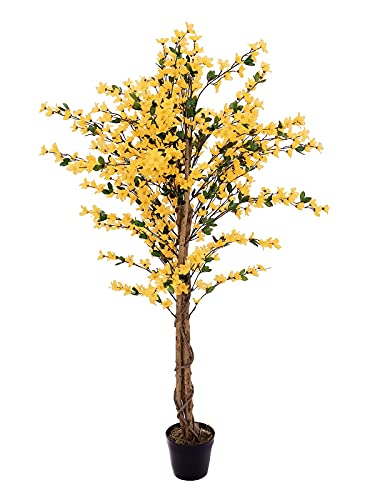 EUROPALMS Forsythienbaum mit 3 Stämmen, Kunstpflanze, gelb, 150cm | Blühender Forsythienbaum von EUROPALMS