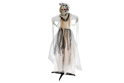 EUROPALMS Halloween Figur Braut, animiert, 170cm | Animierte Figur mit Licht- und Soundeffekt (Batterie- & USB-Betrieb) von EUROPALMS