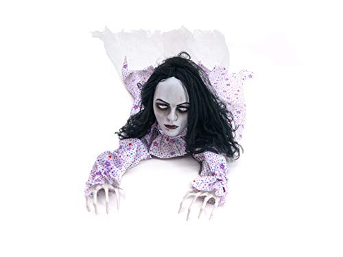 EUROPALMS Halloween Figur Crawling Girl, 150cm / Weibliche Zombie-Dekofigur zum Legen von EUROPALMS