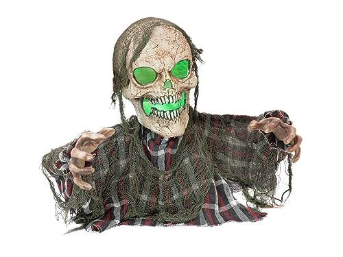 EUROPALMS Halloween Groundbreaker Skelett Monster, 45cm | Animierte Zombiefigur mit Licht- und Soundeffekt (Batterie- & USB-Betrieb) von EUROPALMS