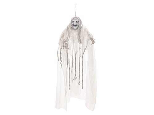 EUROPALMS Halloween Hexe, weiß, 170x50x20cm | Animierte Figur mit Licht-, Sound- und Bewegungseffekten von Europalms