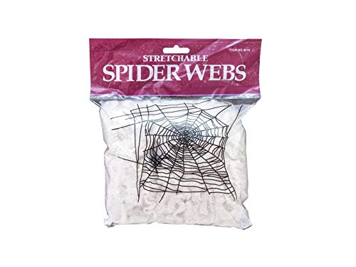EUROPALMS Halloween Spinnennetz weiß 50g UV-aktiv inkl. 2 schwarze Kunststoffspinnen von EUROPALMS