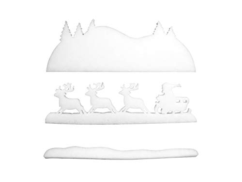 EUROPALMS Winterlandschaft aus Schneematte, schwer entflammbar B1 | 3-teiliges Set aus Schneevlies von EUROPALMS