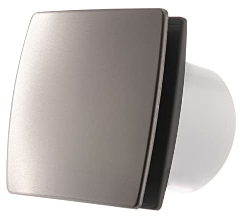 EUROPLAST 100mm Bad-Lüfter mit Feuchtesensor und Timer - Ventilator - Leise - inox Edelstahl von EUROPLAST