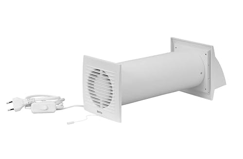 EUROPLAST 100mm Dezentrale Lüftung mit Wärmerückgewinnung mit Mit Kabel - Weiß Lüftungsanlage mit Wärmerückgewinnung - Dezentrale Wohnraumlüftung von EUROPLAST