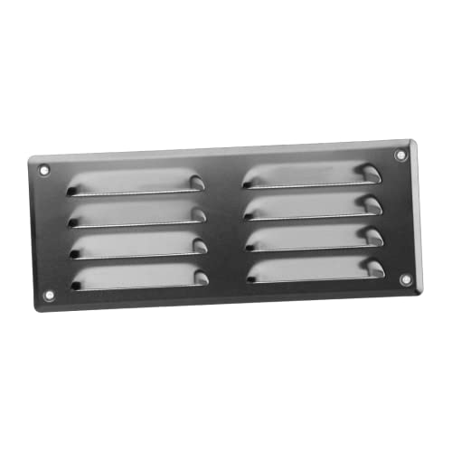 EUROPLAST 260x105mm Lüftungsgitter - Aluminium Abluftgitter mit Insektenschutz Abluft Zuluft Metall Gitter von EUROPLAST