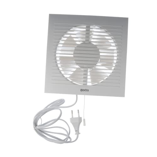 EUROPLAST Ø 150mm Wandventilator Lüfter Abluft Kabel Schalter Ventilator Küche WC Bad - Kunststoff - Weiß von EUROPLAST