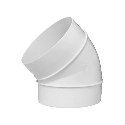 Ø 125mm Bogen 45° Lüftungsrohr ABS Rundrohr 125mm Abluft-Rohr, PVC von EUROPLAST