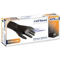 Reflexx N79P Nitrilhandschuhe ohne Puder, 100 % latexfrei, 7,7 g, Kat.3, 50 Stück, l von EUROSTORE07