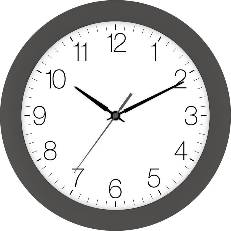 EUROTIME Wanduhr Eurotime Quarzwanduhr mit schleichender Sekunde, farbiges Gehäuse von EUROTIME