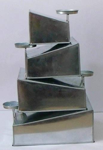 EuroTins Kuchenform-Set, 4 Etagen, quadratisch, ausgefallenes Topsy-Turvy-Design, Seitenlängen (jeweils 1 Stück im Set enthalten): 15,2/20,3/25,4/30,5 cm von EUROTINS