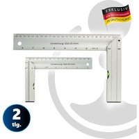 Eurotools - masterproof professional Anschlagwinkel-Set 150 mm & 250 mm, 2-teilig, Aluminium von EUROTOOLS