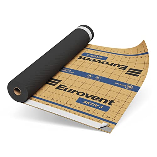 75qm Eurovent® AKTIV3 eine dreilagige active Dampfbremse KLIMAMEMBRAN 140g/m² (mit zwei Selbstklebebändern) von EUROVENT