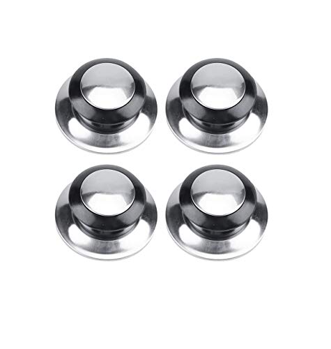 Deckelknopf | Deckelgriffe aus Edelstahl & Polypropylen | 4-teiliger Set | EUROXANTY® Haushalt | Ø 65 mm von EUROXANTY