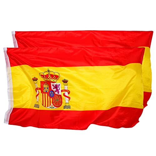 EUROXANTY® Spanien-Flagge, Packung mit 2 Flaggen, 90 x 150 cm. von EUROXANTY
