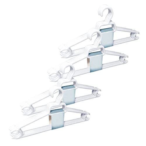 EUROXANTY Pack Kleiderbügel für Erwachsene, robuste und langlebige Kleiderbügel, 40 cm, für Schals, Hosen, T-Shirts, 20 Weiß von EUROXANTY