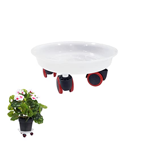 EUROXANTY Pflanzenroller | Blumentopfständer mit Rollen | Blumenroller aus PVC | bewegliche Halterung für Pflanzkübel | Garten-Rollenuntersetzer für den Innen- und Außenbereich | Ø 26 cm von EUROXANTY