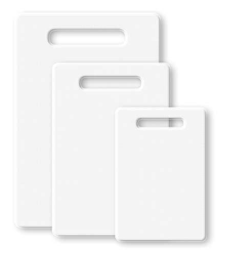 Schneidplatten | Schneidebretter-Set | Kunststoff | Rutschfest | EUROXANTY Küchenzubehör | Weiß von EUROXANTY