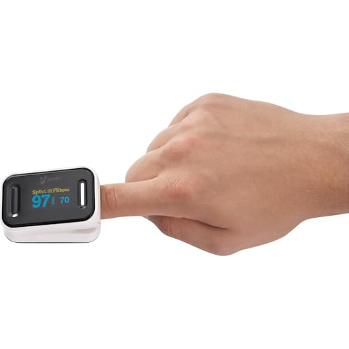 EUROtops Fingerpuls-Oximeter [CE-zertifiziert] - Misst präzise Sauerstoffsättigung & Puls mit Alarmfunktion - Inkl. Batterien und Tragetasche - Ideal für Schlafapnoe, Asthma, Sport von EUROtops