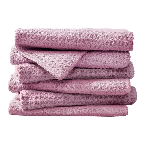EURSPEUNG Mikrofasertücher Putzlappen, Allzweck Microfasertücher Spültücher Fensterputztücher Trockentücher küche Geschirrtücher, Auto Reinigungstücher Lila 6 Stück, Größe 30x30cm von EURSPEUNG