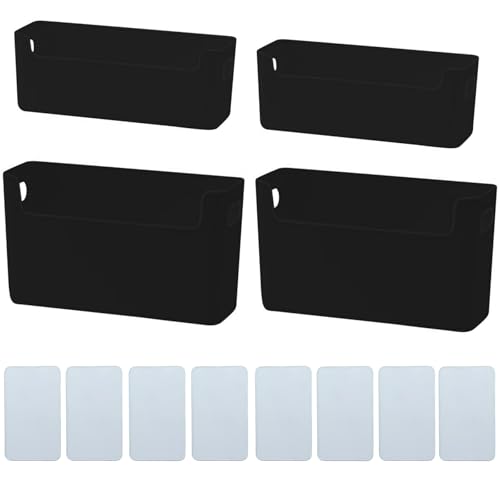 4 Stück Schwarz Aufbewahrungsbox Kunststoff mit Klebeband,25x 8 x9.5cm/2er ,25x 8 x13.5cm/2erEng Aufbewahrung Klein Aufbewahrungskorb Boxen Organizer Box Körbe Aufbewahrung für Küchen Badezimmer 4 Stück Schwarz Aufbewahrungsbox Kunststoff mit Klebeband,25x 8 x9.5cm/2er ,25x 8 x13.5cm/2erEng Aufbewahrung Klein Aufbewahrungskorb Boxen Organizer Box Körbe Aufbewahrung für Küchen Badezimmer von EURXLQ