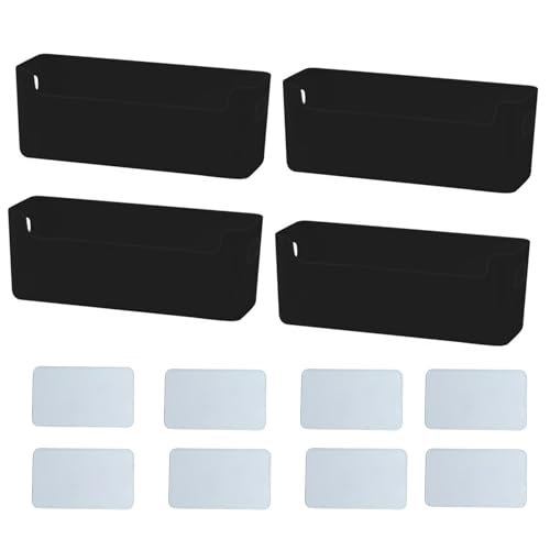 EURXLQ 4 Stück Schwarz Aufbewahrungsbox Kunststoff mit Klebeband,25×8.5×9.5 cm Eng Aufbewahrung Klein Aufbewahrungskorb Boxen Organizer Box Körbe Aufbewahrung für Küchen Badezimmer EURXLQ 4 Stück Schwarz Aufbewahrungsbox Kunststoff mit Klebeband,25×8.5×9.5 cm Eng Aufbewahrung Klein Aufbewahrungskorb Boxen Organizer Box Körbe Aufbewahrung für Küchen Badezimmer von EURXLQ