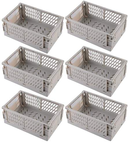 EURXLQ 6 Stück Klappbox Gray 25×16×10cm,Klappkiste Körbe Aufbewahrung Zusammenklappbarer Tragbar Aufbewahrunskisten Bunt aufbewahrungskiste Geeignet für Küche,Bad,Büro,Schlafzimmer EURXLQ 6 Stück Klappbox Gray 25×16×10cm,Klappkiste Körbe Aufbewahrung Zusammenklappbarer Tragbar Aufbewahrunskisten Bunt aufbewahrungskiste Geeignet für Küche,Bad,Büro,Schlafzimmer von EURXLQ