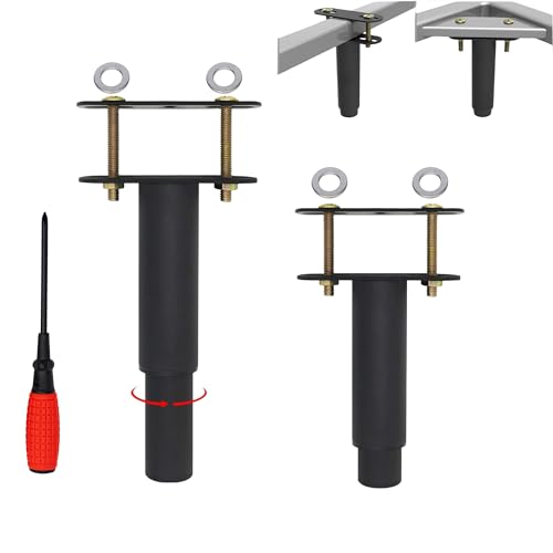 EURXLQ Bettfüße Einziehbar,Bettbeine Verstellbar,Bettgestell Beine,Bett Füße,Strapazierfähig Lattenstützbein,Metall-Möbelstützfüße,Geeignet für Bettgestell,Schrank,Sofa (18-33cm/2 pcs, Schwarz) von EURXLQ