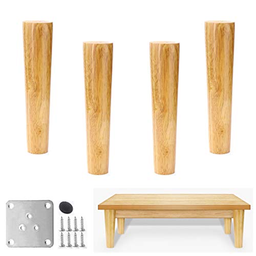 EUTYRG 4 Sofabeine aus Holzmaterial, Stuhl-, Bett-, Fernseh-, Schrank-, Couch-, Tischfüße, Massivholz, Ersatz-Schrankfüße aus Gummiholz (vertikal 20 cm) von EUTYRG