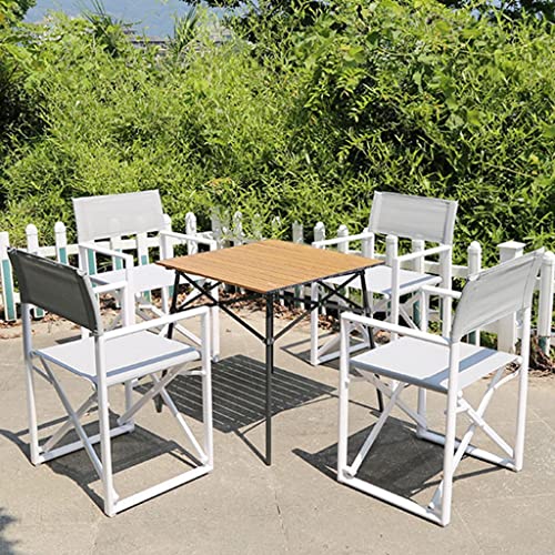 EUTYRG Klapptisch- und Stuhlset aus Aluminiumlegierung für die Terrasse im Freien. Tragbare Kombination aus Angelstuhl und Tisch. Ideal für die Veranda, das Deck und den Garten. Leichtes und langle von EUTYRG