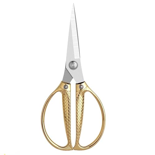 EUTYRG Küchen-Geflügelschere, Edelstahlschere, Haushaltslegierung, Küchen-Hühnerknochen, leistungsstarke Schere, Küchenmesser K (Gold) von EUTYRG