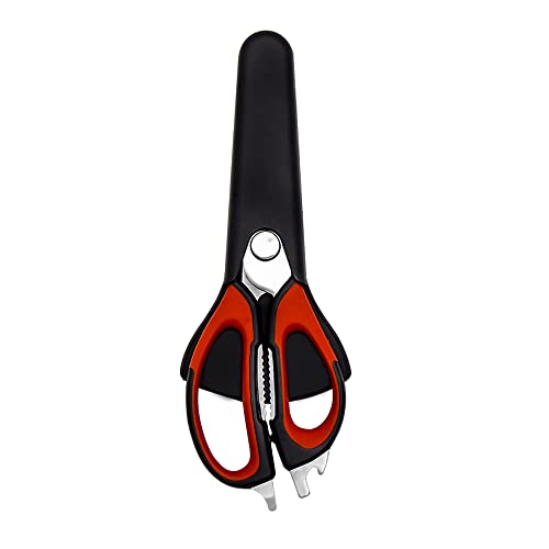EUTYRG Küchen-Geflügelschere, Küchenschere, multifunktionaler Geflügelöffner, Knochenschneider, Schere, Schälschere, Geflügelschere mit (schwarz_rot) von EUTYRG