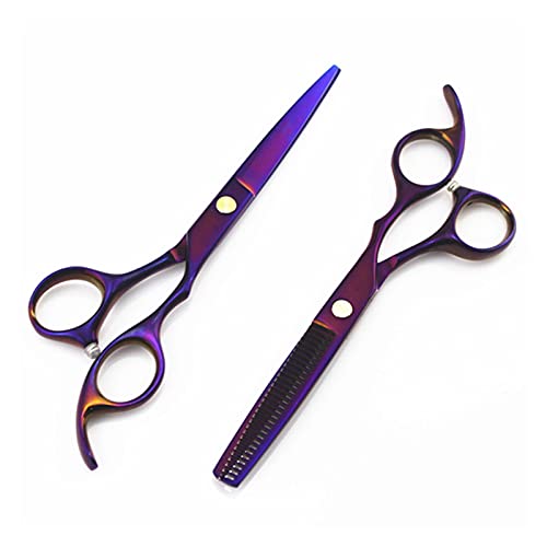EUTYRG Schere zum Haareschneiden 5,5 Zoll oder 6 Zoll Friseursalon, Friseurschere, Friseursalonbedarf, professionelle Friseurschere, flach geschnittene Effilierschere, Haarschneideset (Schwarzes Se von EUTYRG