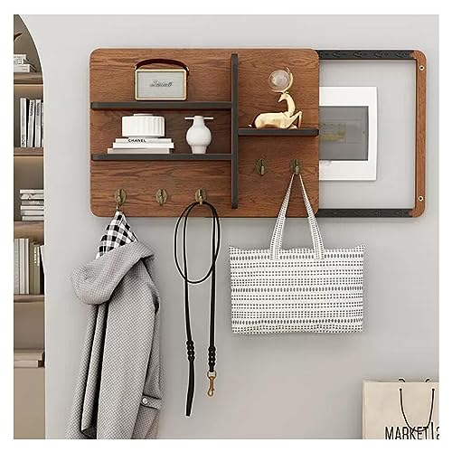 EUTYRG Schweberegal, schwebende Regale, Aufbewahrungsregal, verdeckte elektrische Box, Abdeckung, Meterbox, Garderobe, stilvoll (Braun, 60 x 40 cm) von EUTYRG
