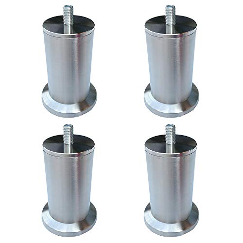 EUTYRG Set mit 4 Metall-/Edelstahlbeinen für Schränke, Couchtische, TV-Ständer, Möbel-/Sofa-Stützfüße (Silber, 22,5 cm) von EUTYRG