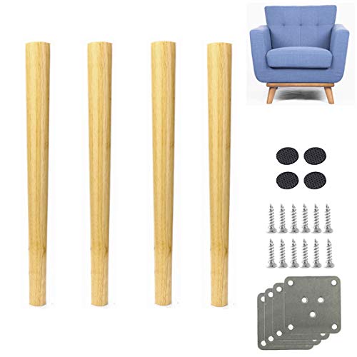 EUTYRG Sofabeine aus Holzmaterial, Stuhl-, Bett-, Fernseh-, Schrank-, Couch-, Tischfüße, Massivholz, Ersatz-Schrankfüße aus Gummiholz (vertikal 40 cm) von EUTYRG