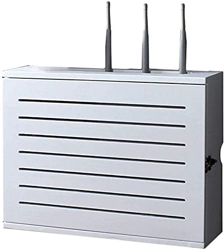EUTYRG Wifi Router Storage Rack White Wireless Router Storage Shelf Wall-mounted Wifi Router Storage Box Socket Shiel (Inner diameter 34cm) von EUTYRG