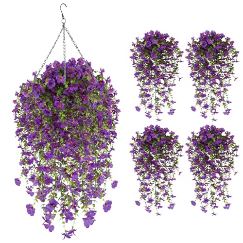 EUWLY Kunstblumen Hängend (4, Purple) von EUWLY