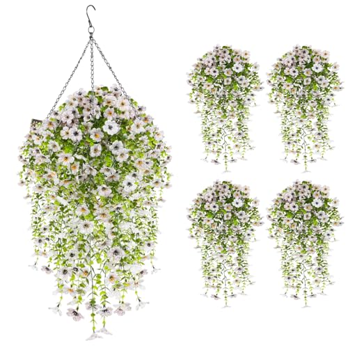 EUWLY Kunstblumen Hängend (4, White) von EUWLY