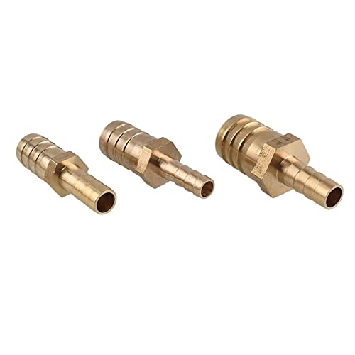 3 Stück Messing 2-Wege-Reduzierstück Gerader Schlauchanschluss Widerhaken Rohrverschraubung Reduzierstück Anschlussadapter for Luft Kraftstoff Gas Wasser (Größe: 19 mm(4mm 6mm Barb) von EUXHTYWP