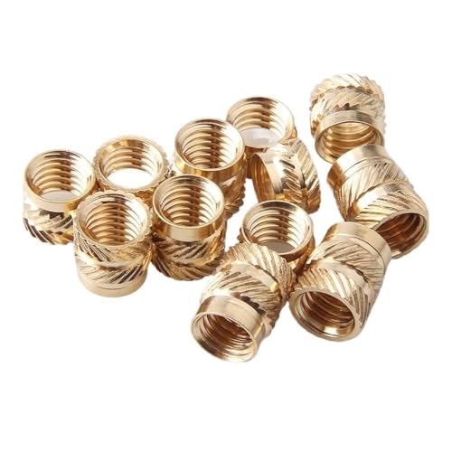 50 Stück M2 Messing-Hotmelt-Einsatz Rändelmutter Gewinde Wärmeformung Doppel-Twill-Injektion Einbettungsmutter for 3D-Drucker(M2x2.5x3.2 (50pcs)) von EUXHTYWP