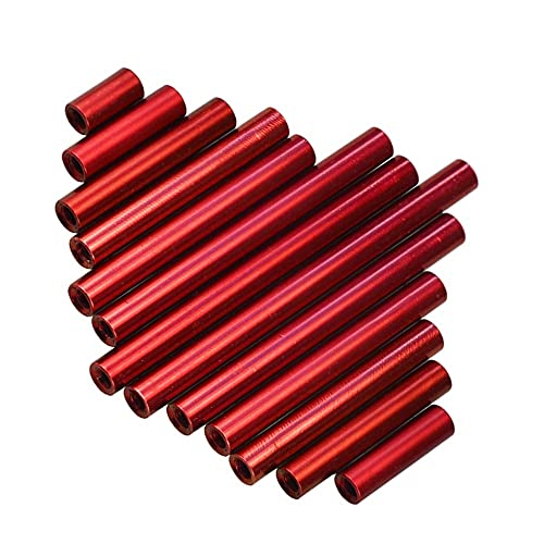 Abstandsbolzenbefestigung, 5 Stück M3-Aluminiumsäulenabstandshalter, Aluminiumrohr D=5 mm, runde Abstandsbolzen, rot eloxiert(40mm) von EUXHTYWP