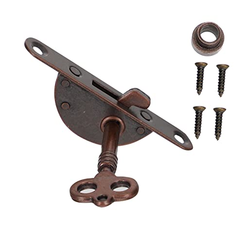 Ball Door Catches,2 Set Retro Half Round Side Lock Drawer Rollers Cabinet Antique Cabinet Keys Cabinet Hardware Door Catch Vintage Iron Lock Antique Cupboard Lock Lock with Key Iron(As Shown 2pcs) von EUXHTYWP